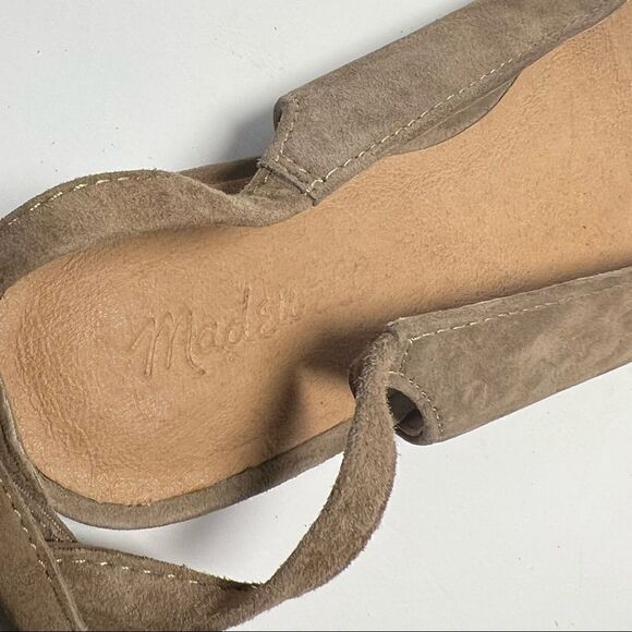 Madewell Womens April Suede Taupe Lace Up Ballet Flats 7.5 - Picture 9 of 11